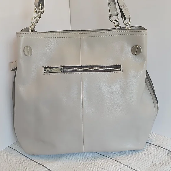 EUC Patricia Nash Lindsey Large Slouchy Satchel/Crossbody Stone - Picture 3 of 12